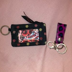 Vera Bradley coin purse/key chain & clip keychain